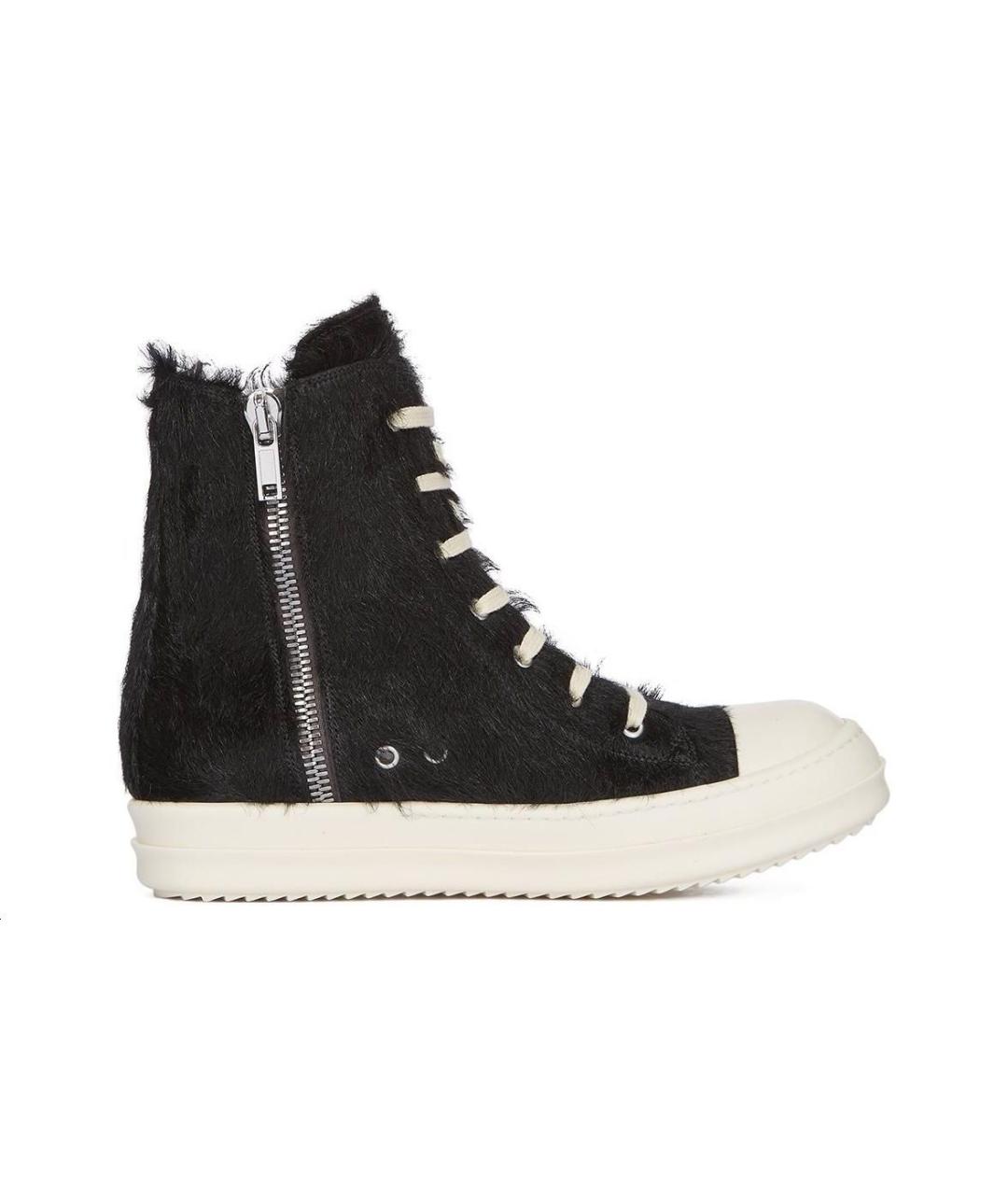 RICK OWENS Черные высокие кроссовки / кеды, фото 2