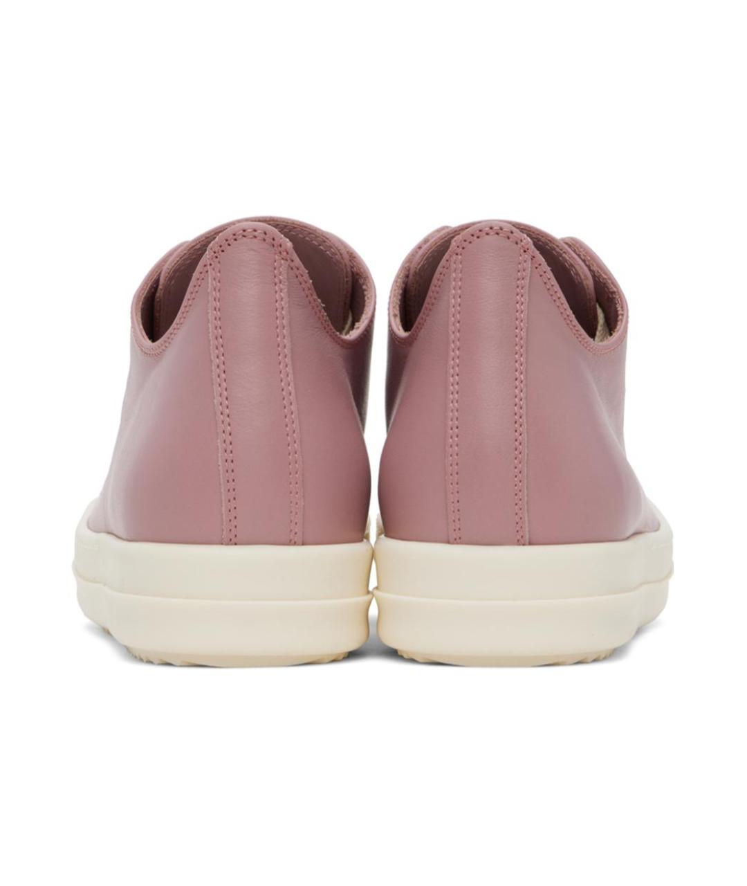 RICK OWENS Розовые кожаные кеды, фото 4