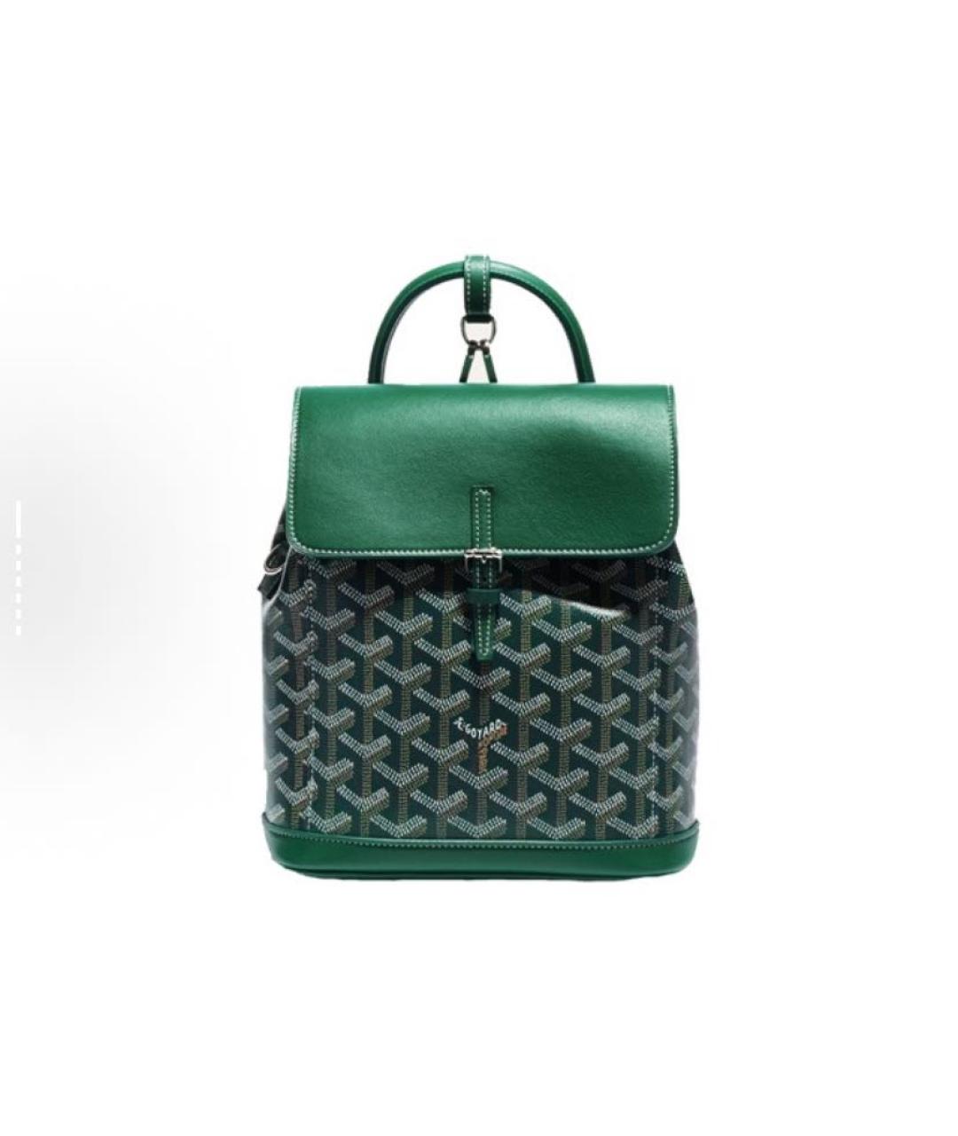 GOYARD Зеленая кожаная сумка с короткими ручками, фото 5