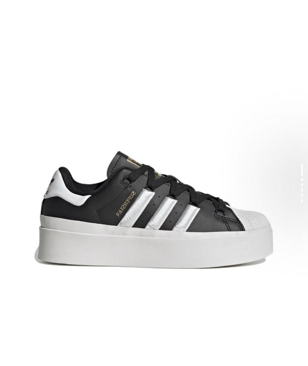 ADIDAS Черные кожаные низкие кроссовки / кеды, фото 8