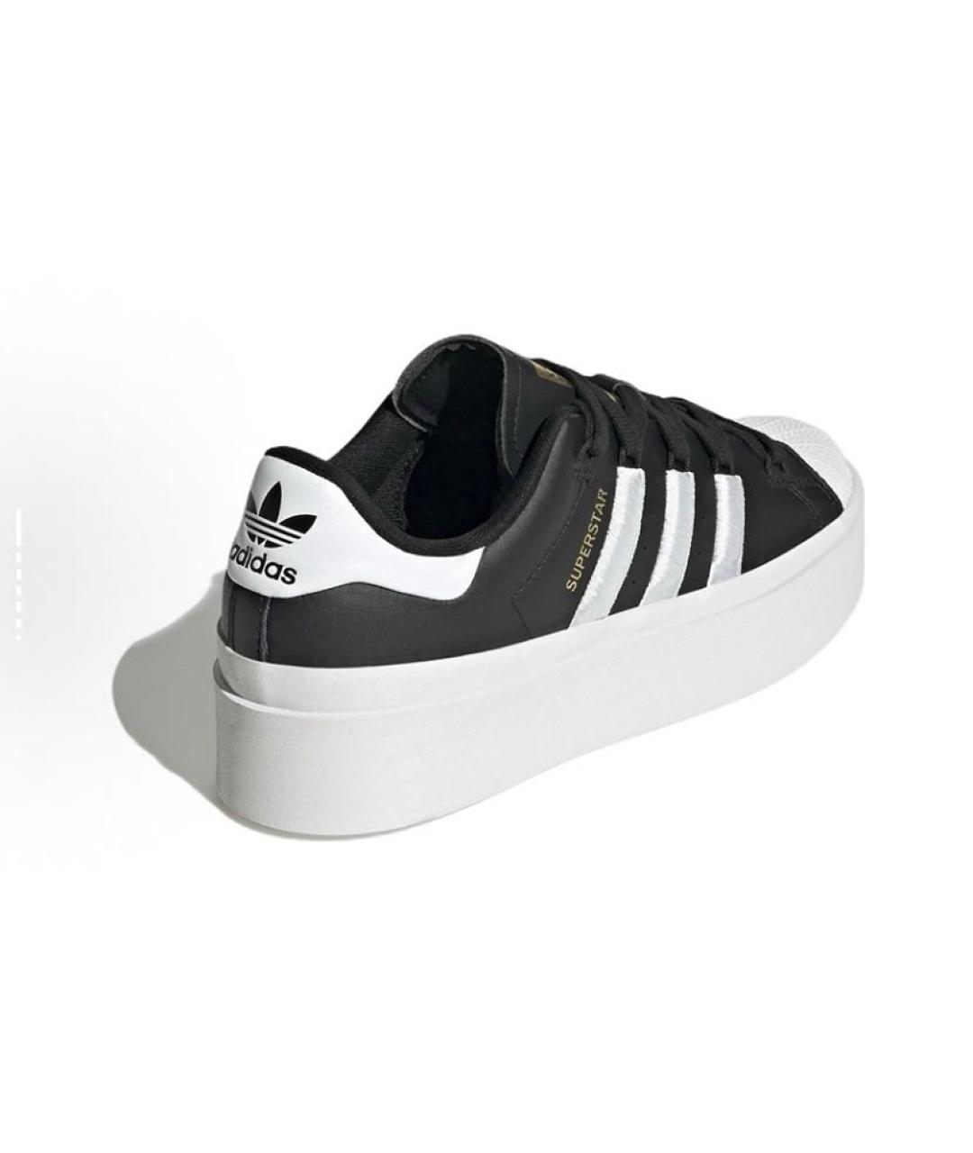 ADIDAS Черные кожаные низкие кроссовки / кеды, фото 5