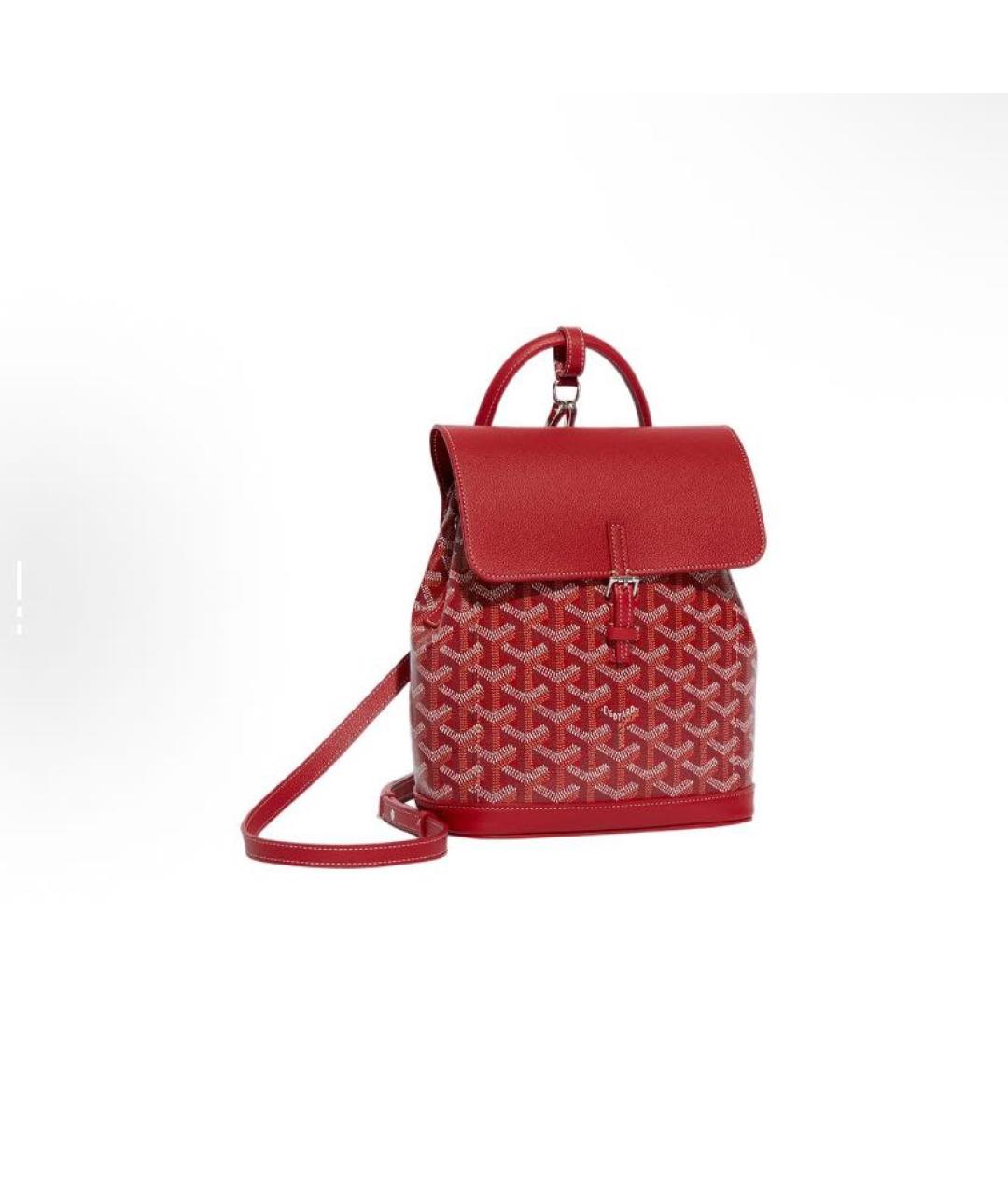 GOYARD Красная кожаная сумка с короткими ручками, фото 2