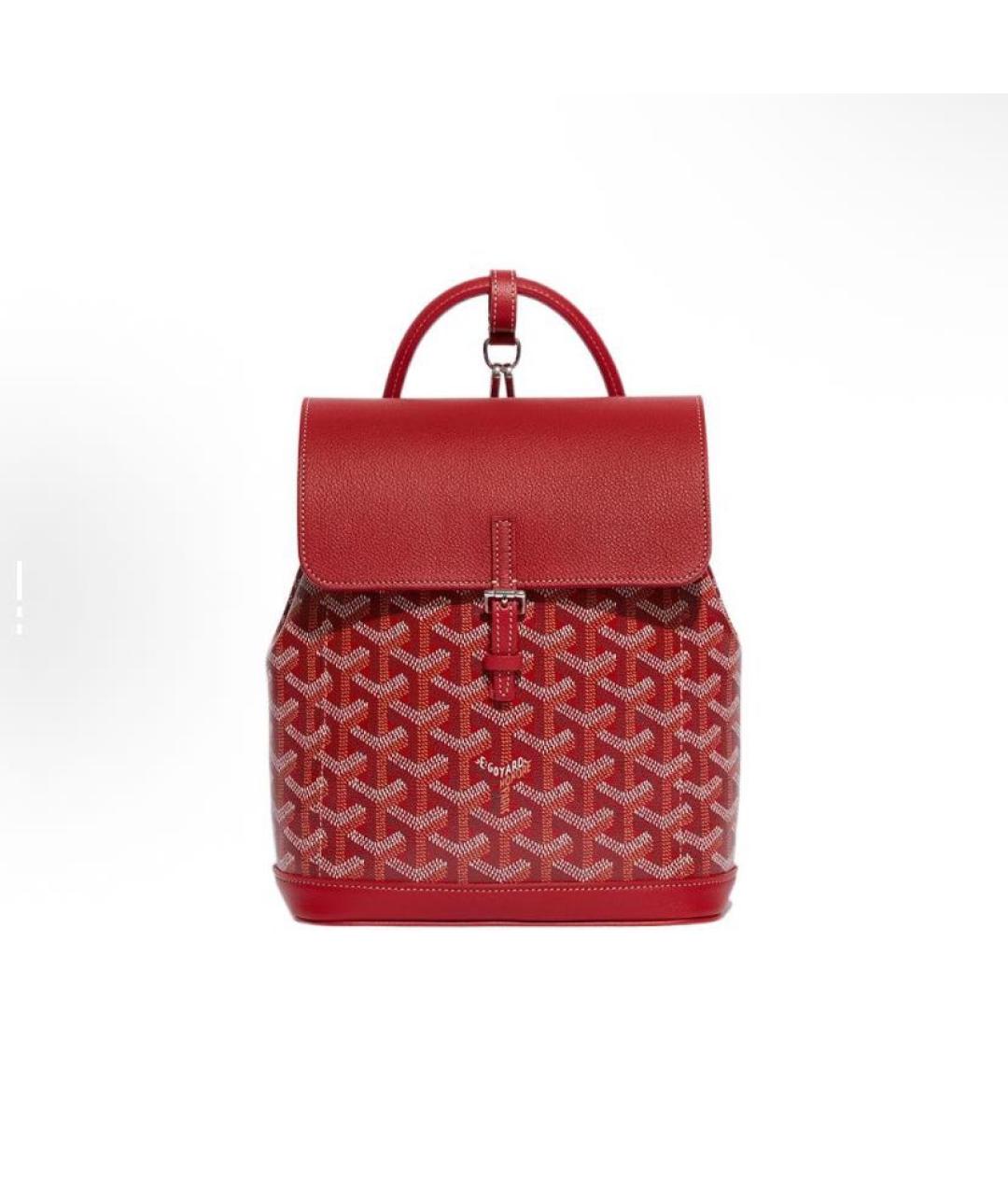 GOYARD Красная кожаная сумка с короткими ручками, фото 5