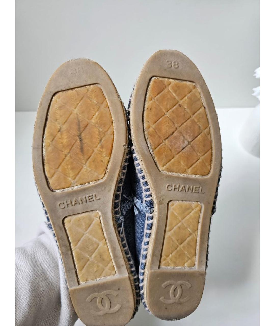 CHANEL Синие замшевые лоферы, фото 7