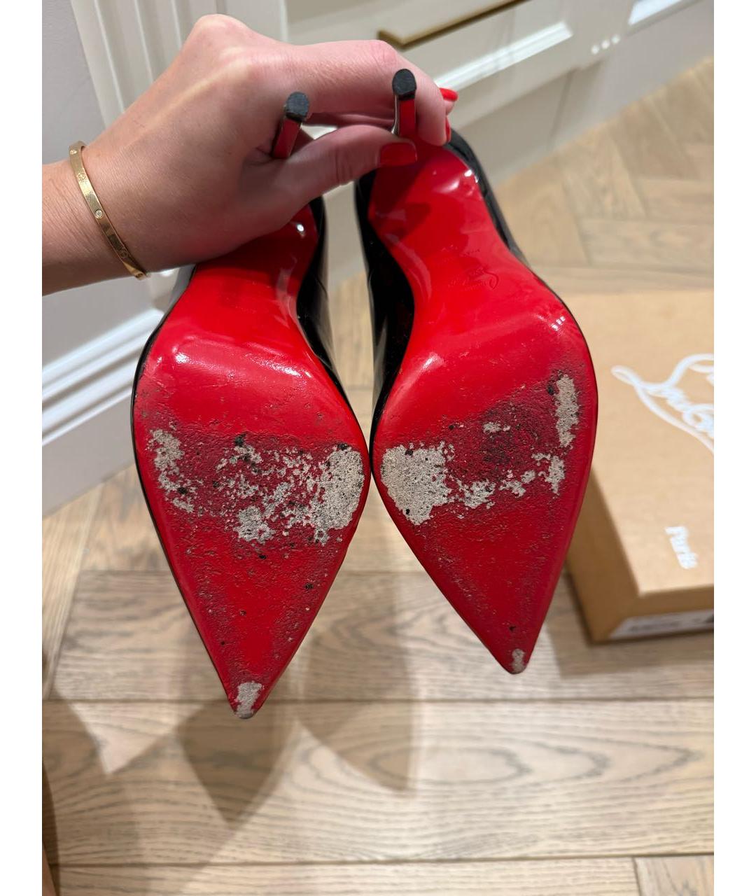 CHRISTIAN LOUBOUTIN Черные туфли из лакированной кожи, фото 5