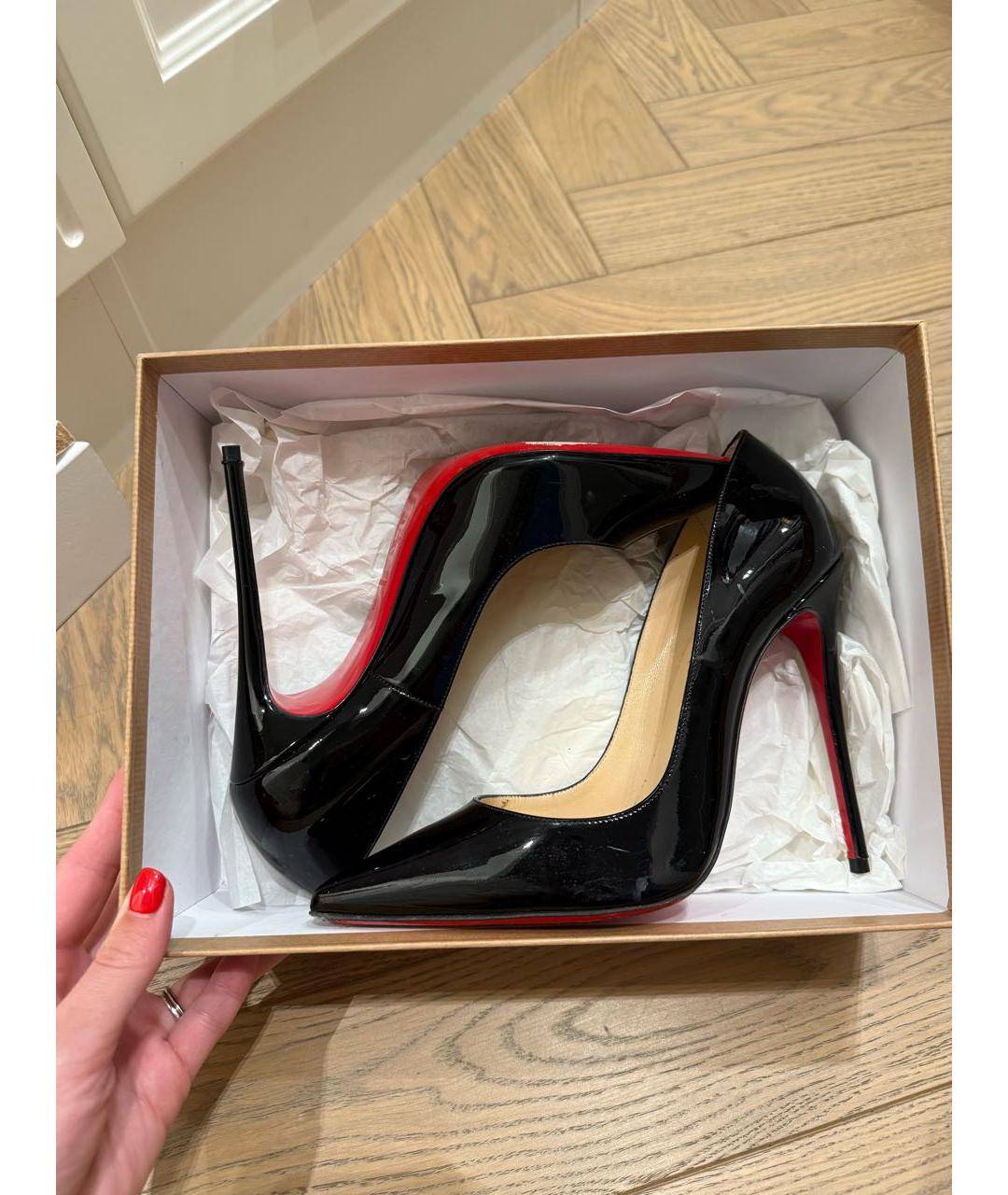 CHRISTIAN LOUBOUTIN Черные туфли из лакированной кожи, фото 3
