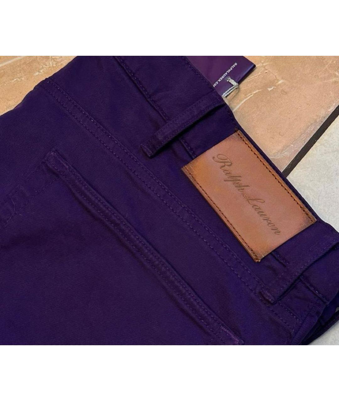 RALPH LAUREN Фиолетовые хлопко-эластановые джинсы, фото 3