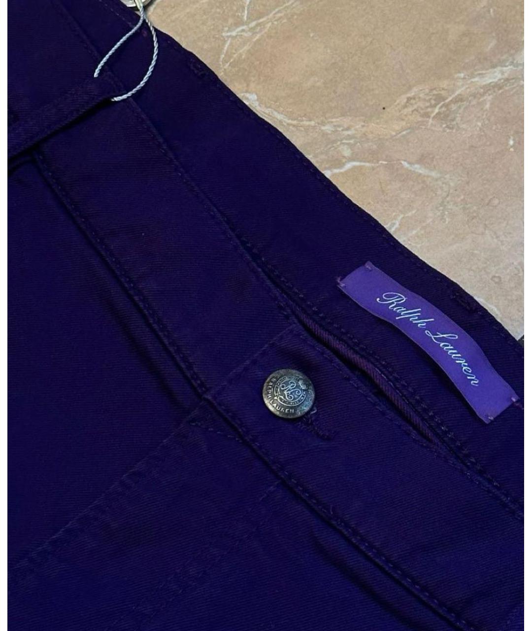 RALPH LAUREN Фиолетовые хлопко-эластановые джинсы, фото 6