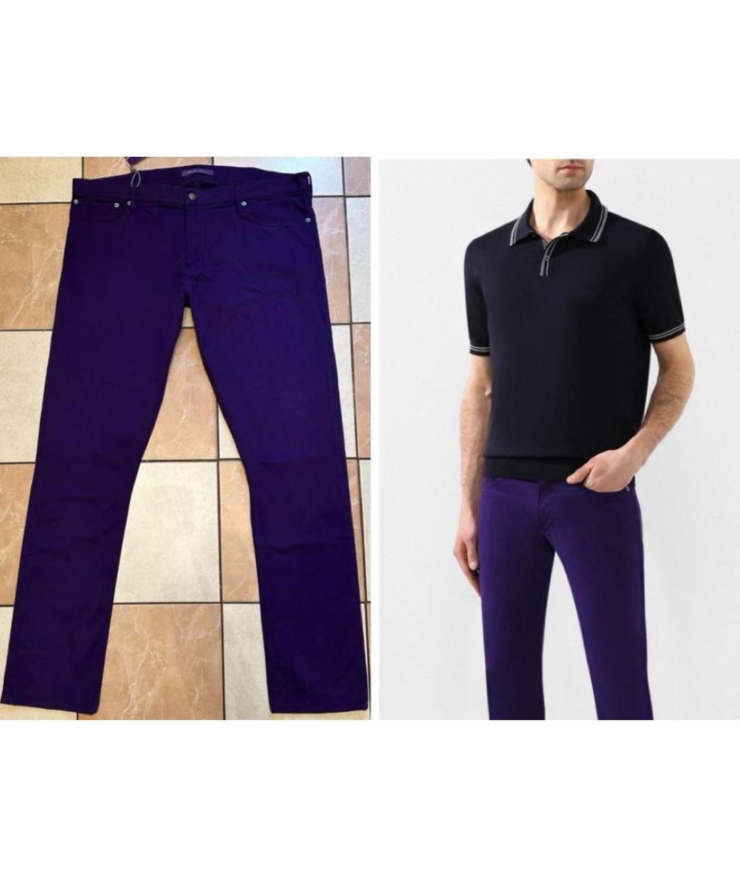 RALPH LAUREN Фиолетовые хлопко-эластановые джинсы, фото 2