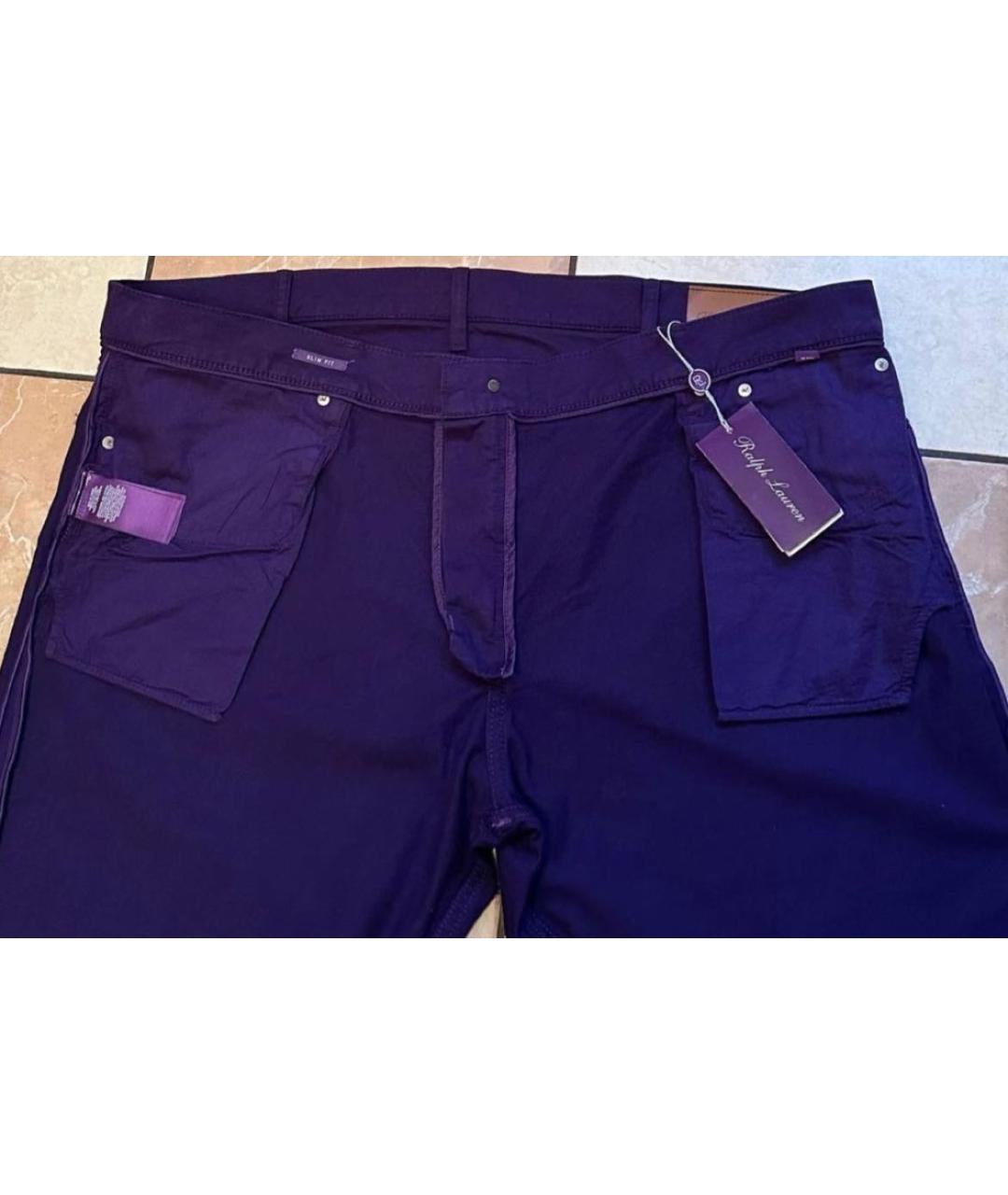 RALPH LAUREN Фиолетовые хлопко-эластановые джинсы, фото 5