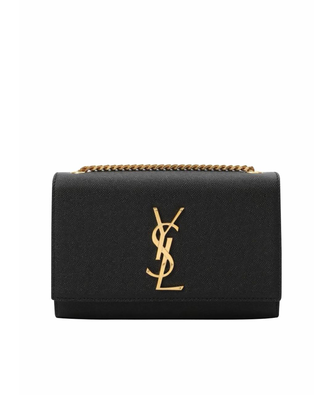 SAINT LAURENT Черная кожаная сумка через плечо, фото 1