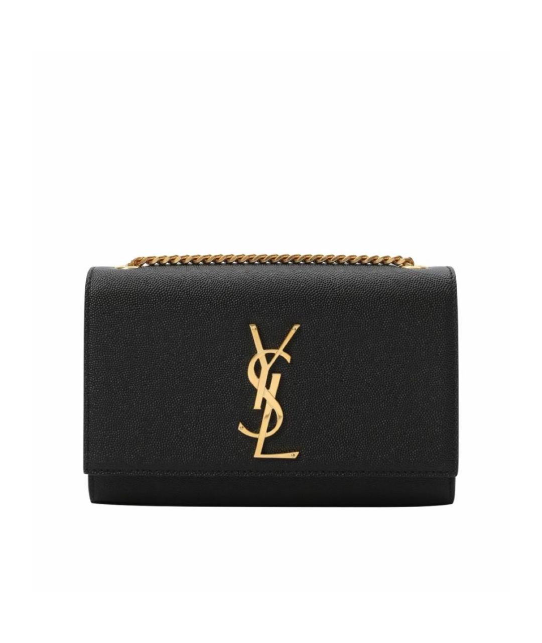 SAINT LAURENT Черная кожаная сумка через плечо, фото 7