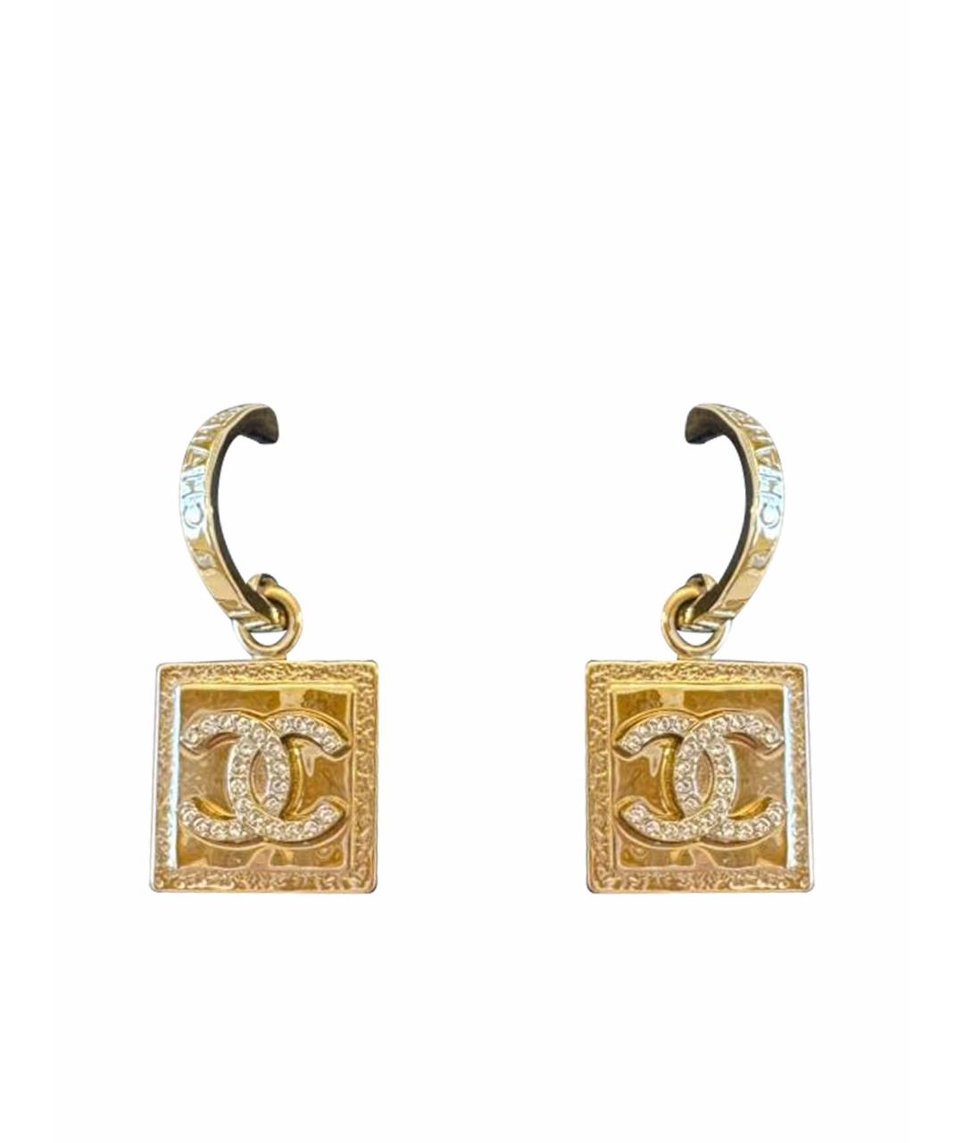 CHANEL Золотые латунные серьги, фото 1