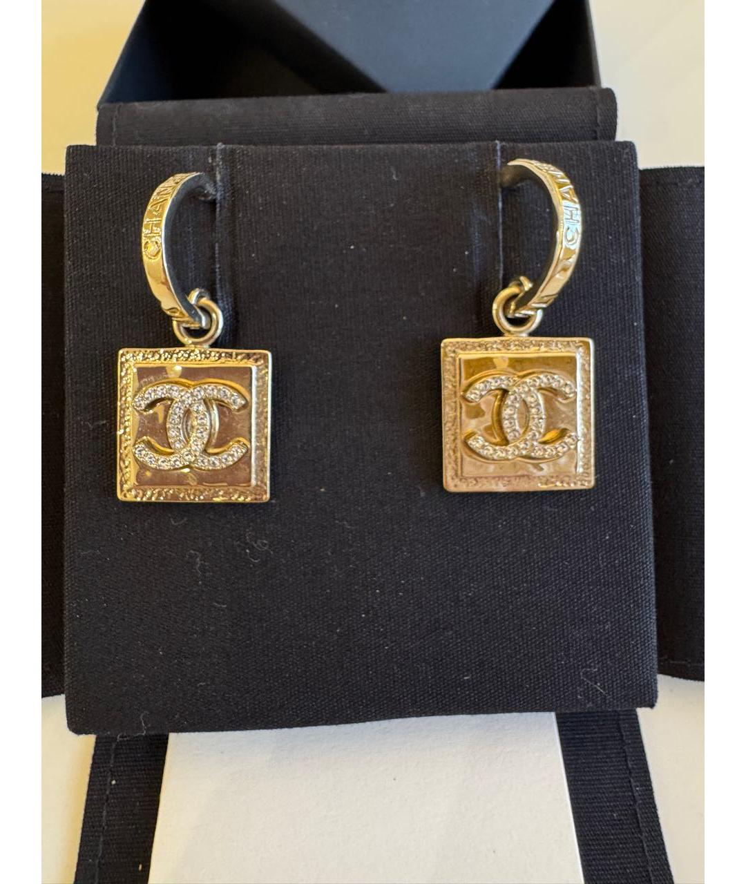 CHANEL Золотые латунные серьги, фото 6