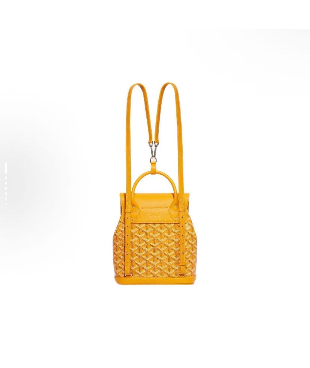 GOYARD Желтая кожаная сумка с короткими ручками, фото 3