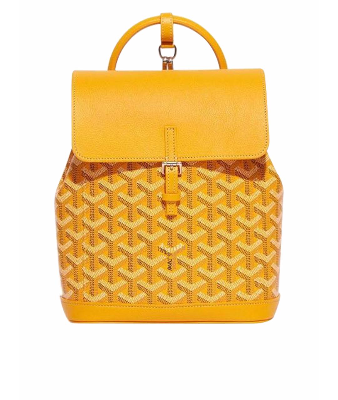 GOYARD Желтая кожаная сумка с короткими ручками, фото 1