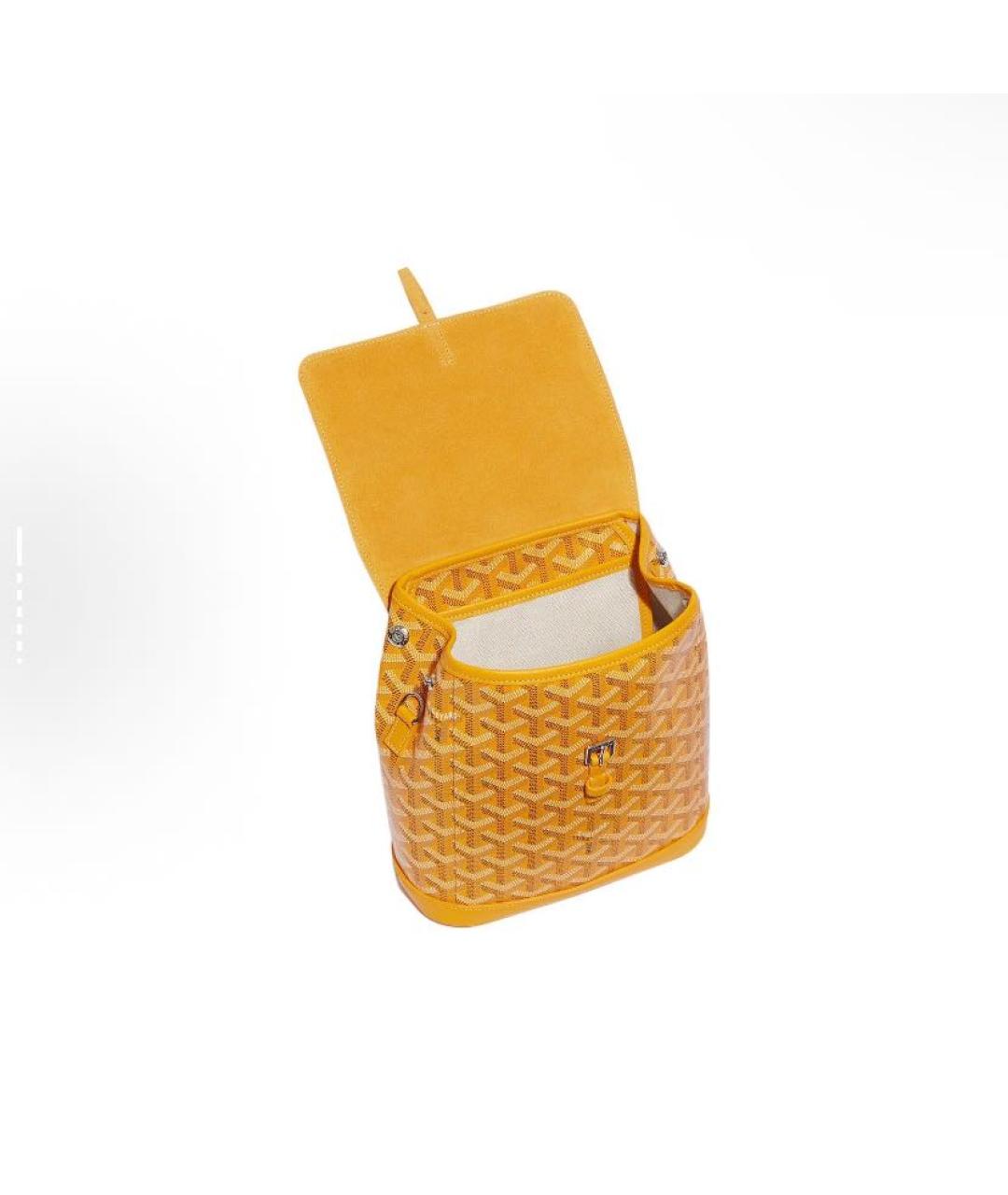 GOYARD Желтая кожаная сумка с короткими ручками, фото 4