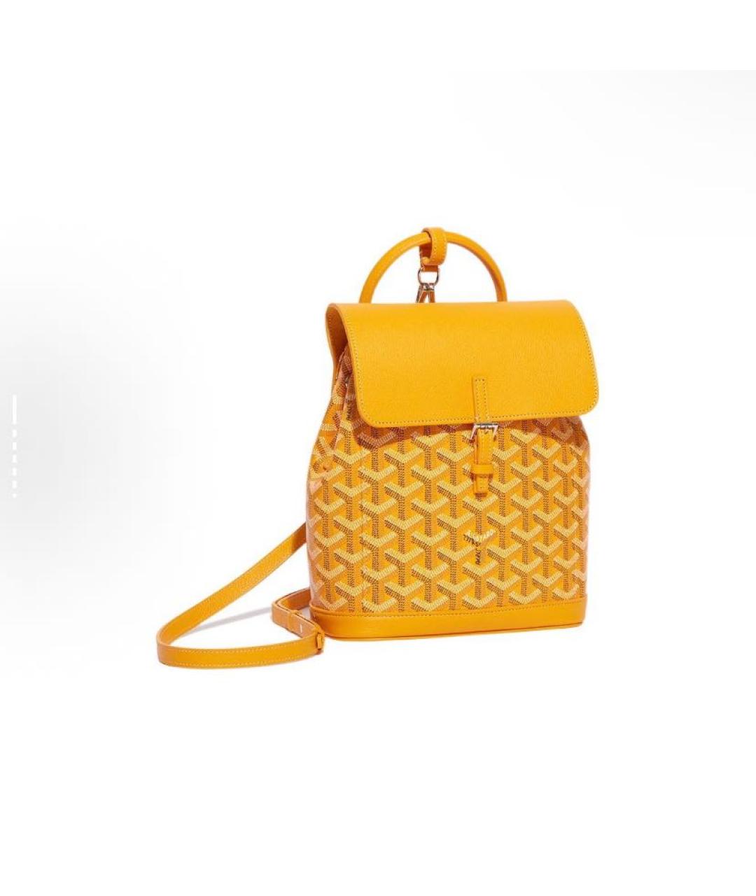 GOYARD Желтая кожаная сумка с короткими ручками, фото 2