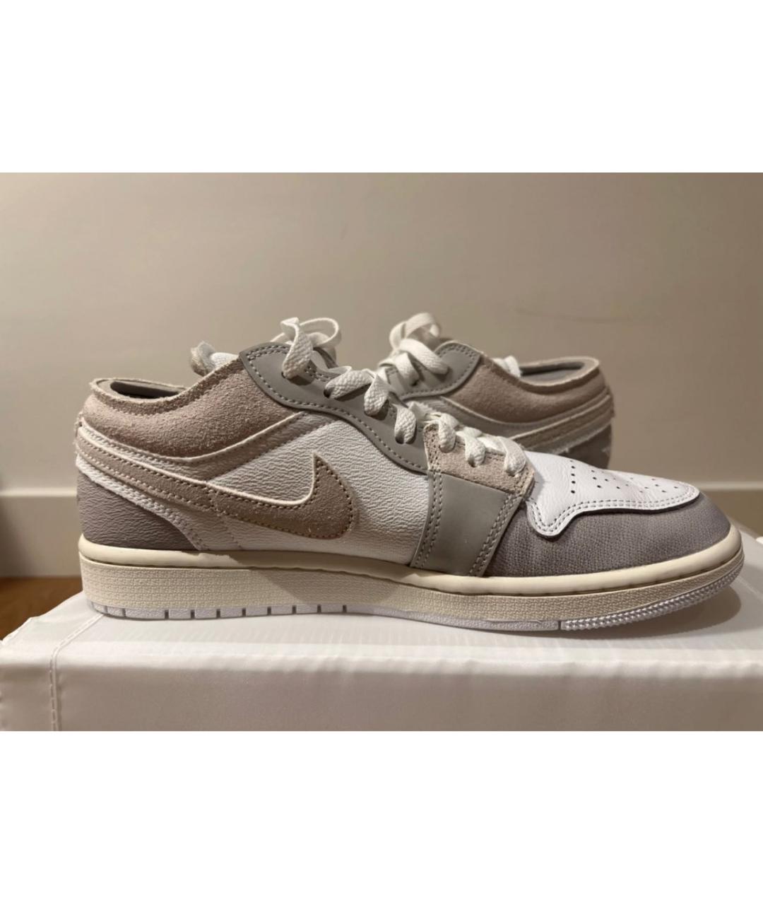 NIKE Бежевые кожаные кроссовки, фото 7