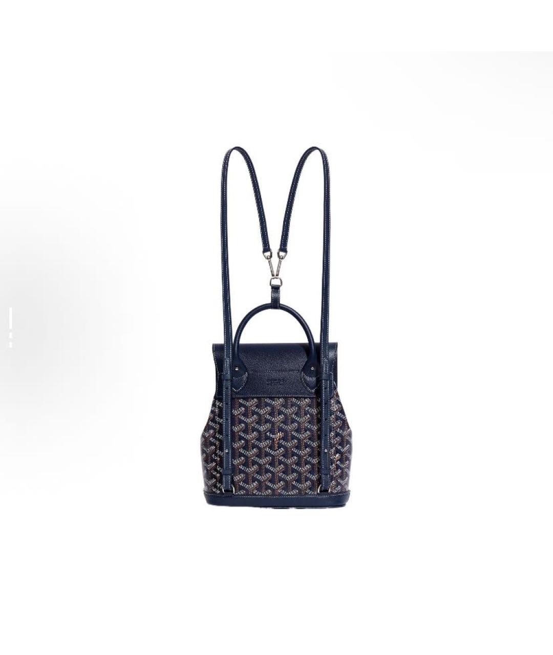 GOYARD Темно-синяя кожаная сумка с короткими ручками, фото 3