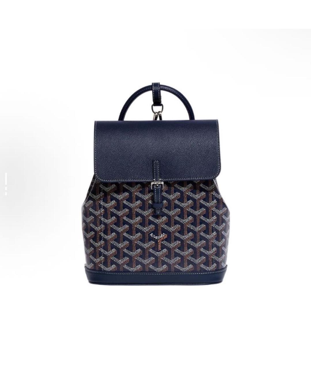 GOYARD Темно-синяя кожаная сумка с короткими ручками, фото 5