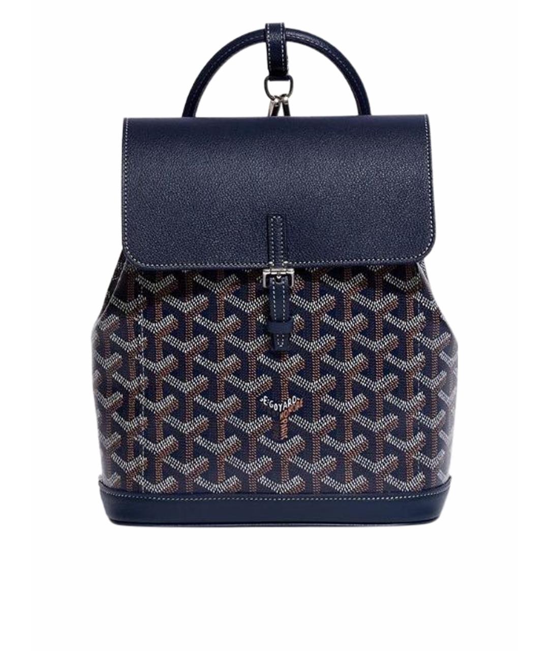GOYARD Темно-синяя кожаная сумка с короткими ручками, фото 1