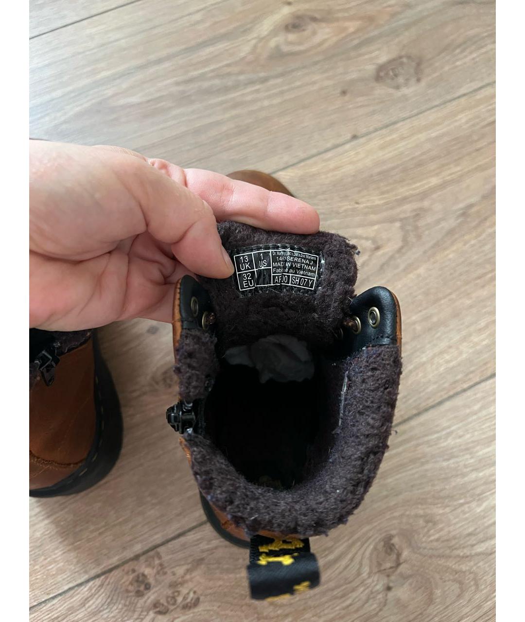 DR. MARTENS Коричневые кожаные ботинки, фото 6