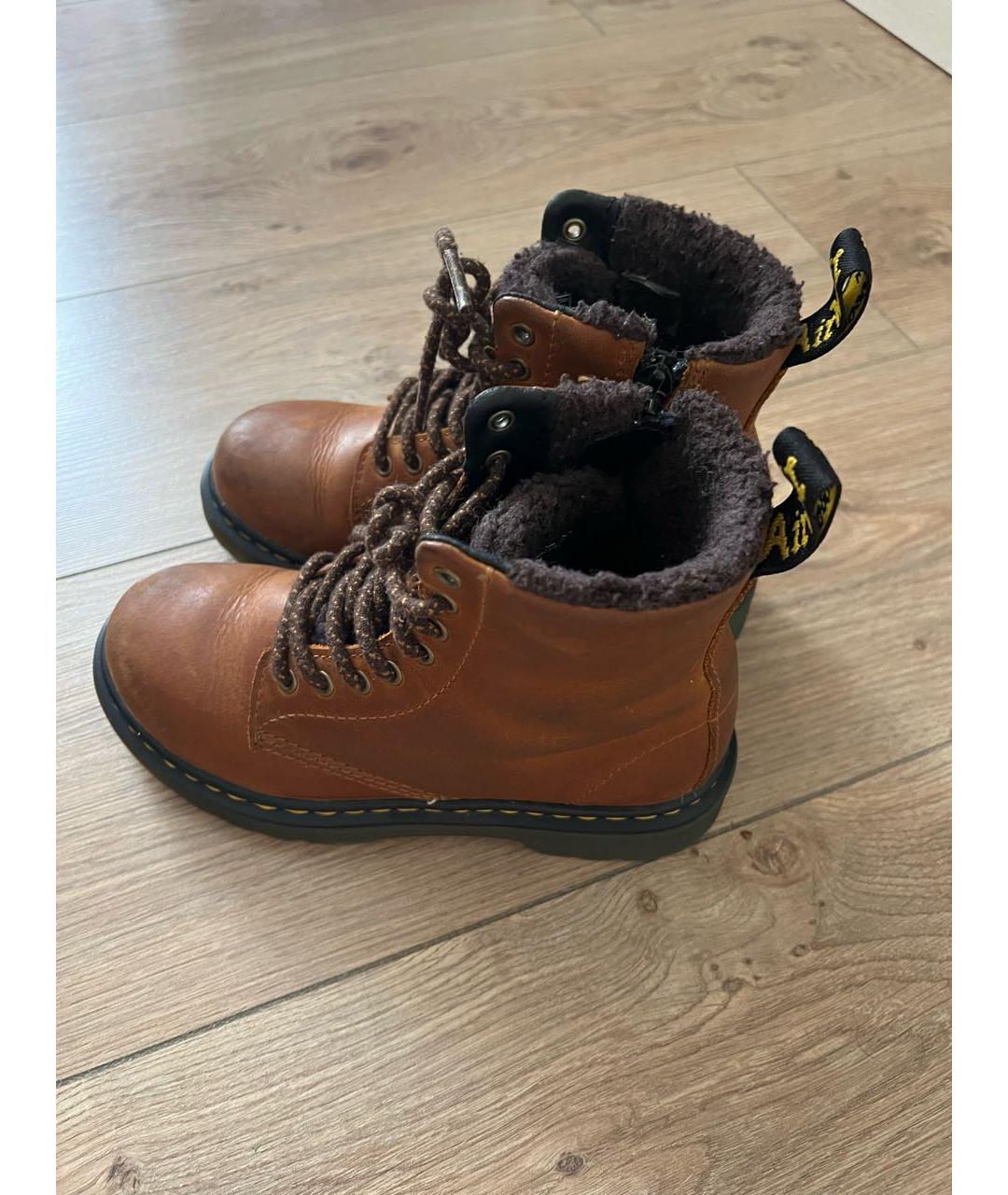 DR. MARTENS Коричневые кожаные ботинки, фото 9