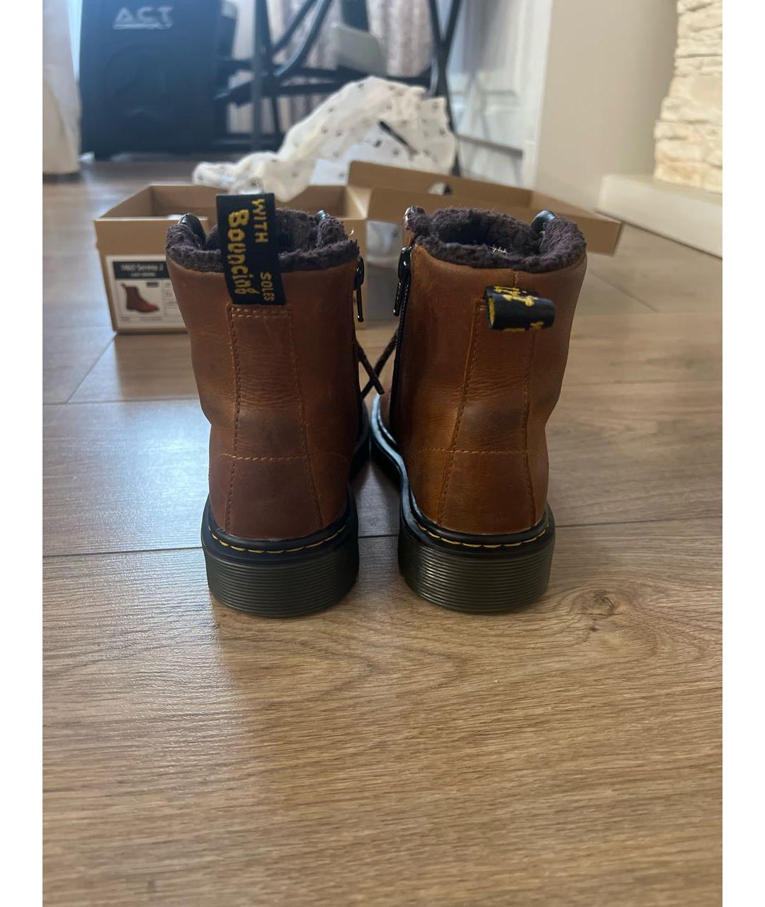 DR. MARTENS Коричневые кожаные ботинки, фото 4