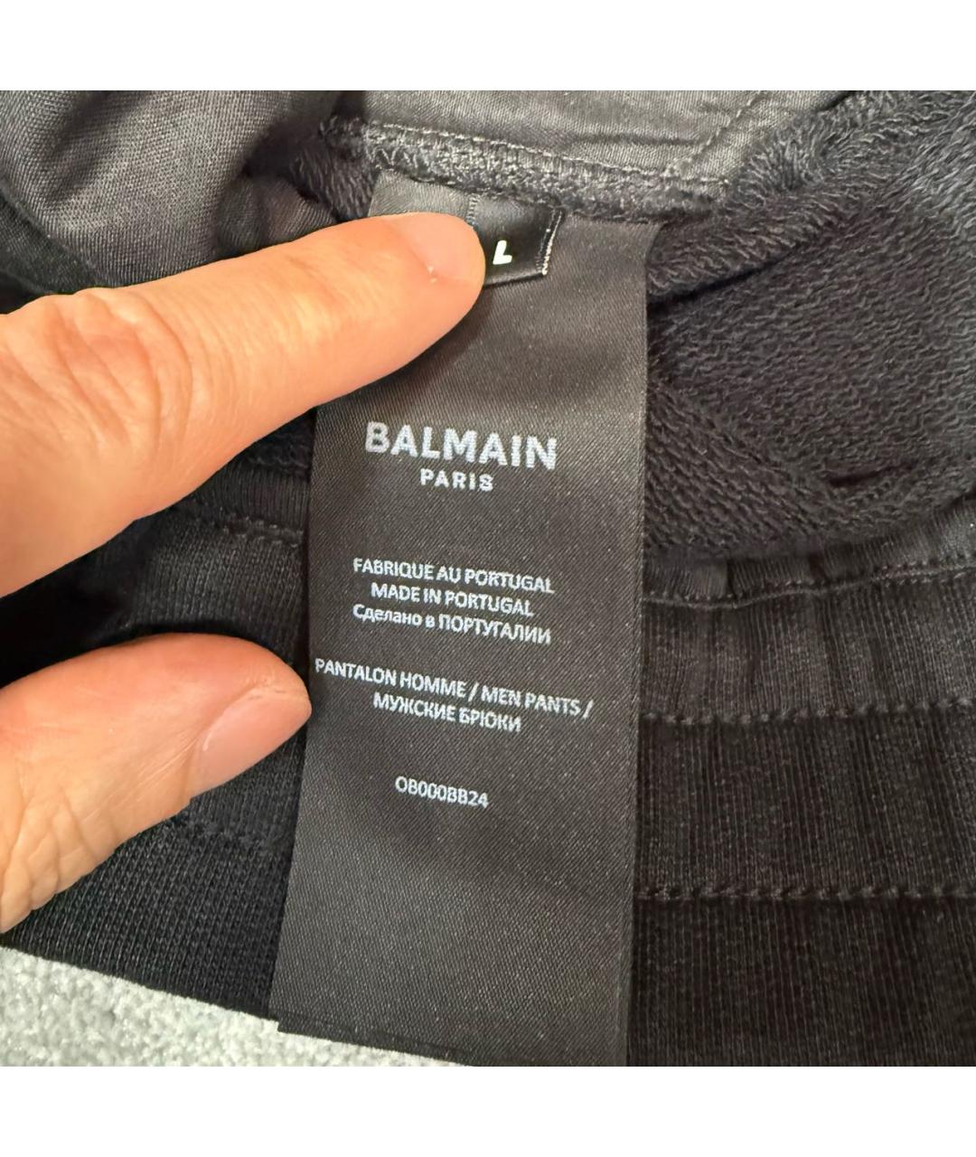 BALMAIN Черные хлопковые повседневные брюки, фото 5