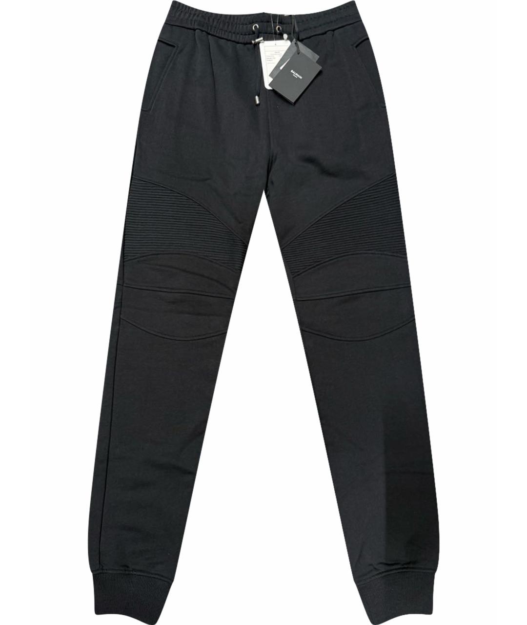 BALMAIN Черные хлопковые повседневные брюки, фото 1