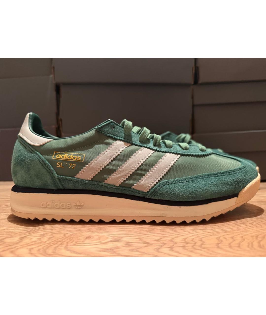 ADIDAS Зеленые замшевые низкие кроссовки / кеды, фото 5