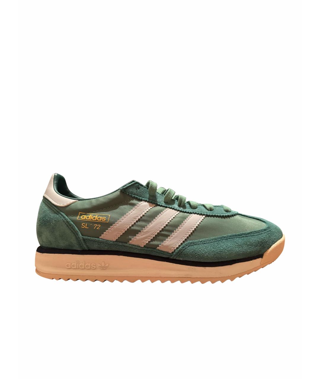 ADIDAS Зеленые замшевые низкие кроссовки / кеды, фото 1