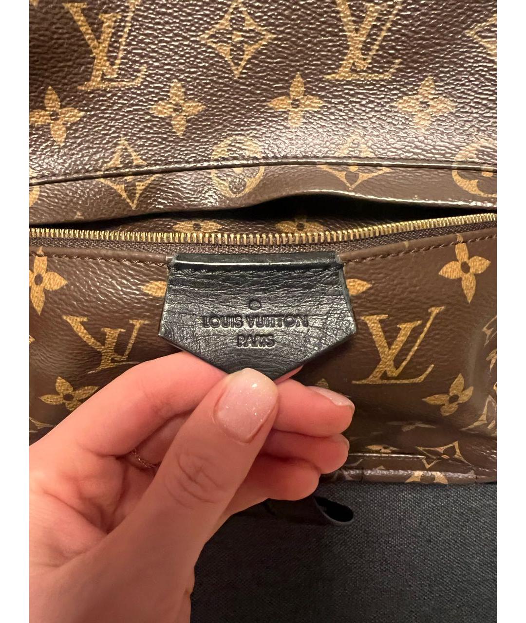 LOUIS VUITTON Коричневый кожаный рюкзак, фото 7