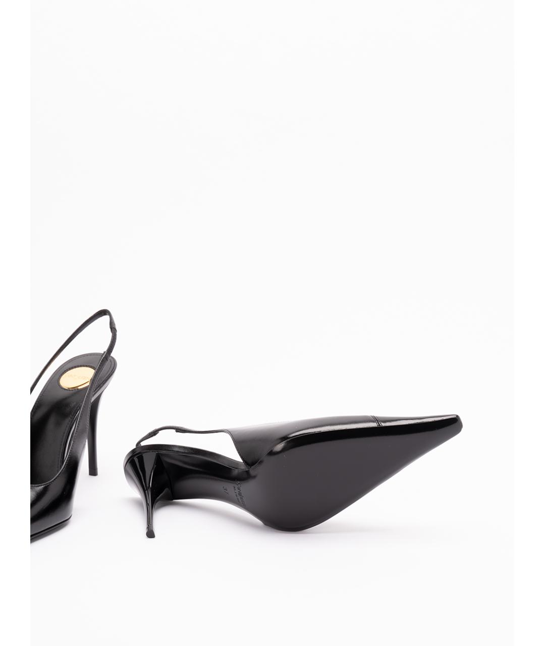 SAINT LAURENT Черные кожаные туфли, фото 4