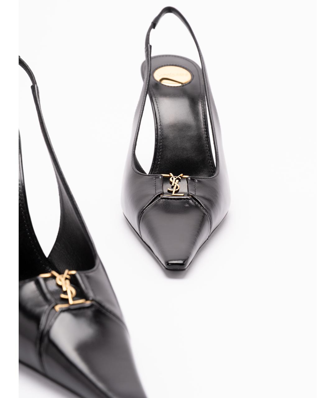 SAINT LAURENT Черные кожаные туфли, фото 5