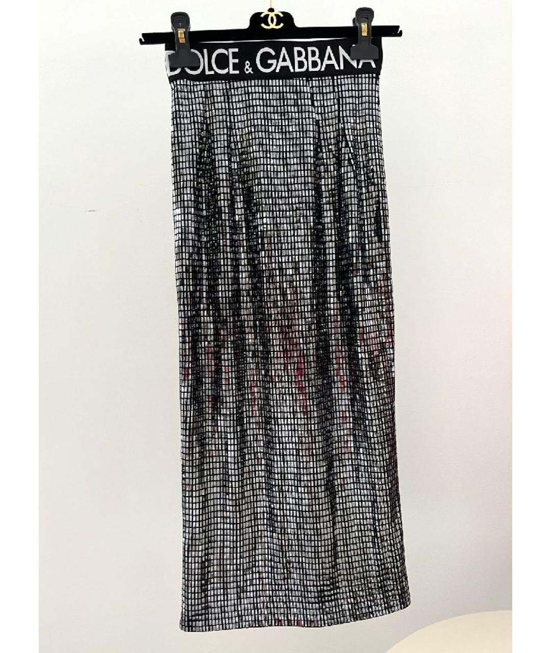 DOLCE&GABBANA Серая полиамидовая юбка миди, фото 10