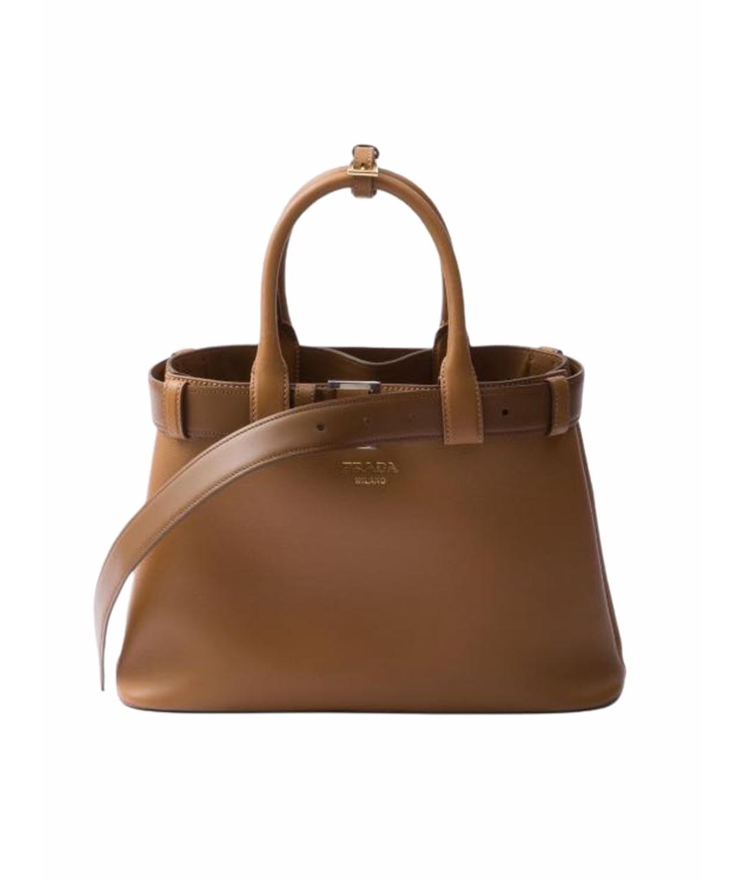 PRADA Коричневая кожаная сумка тоут, фото 1
