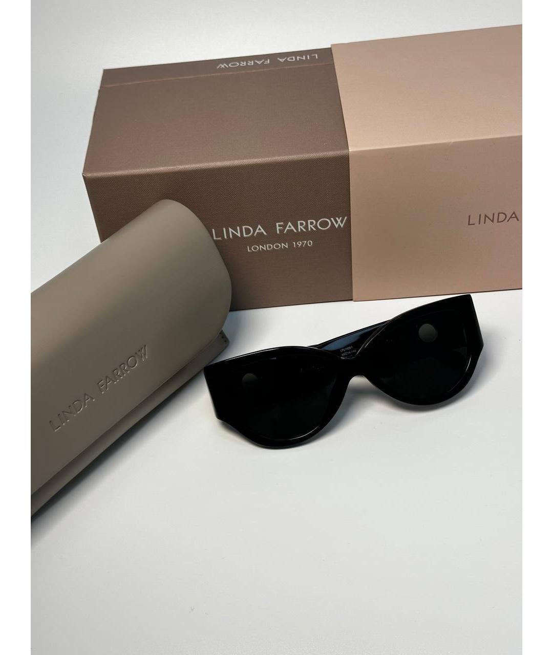 LINDA FARROW Черные пластиковые солнцезащитные очки, фото 8