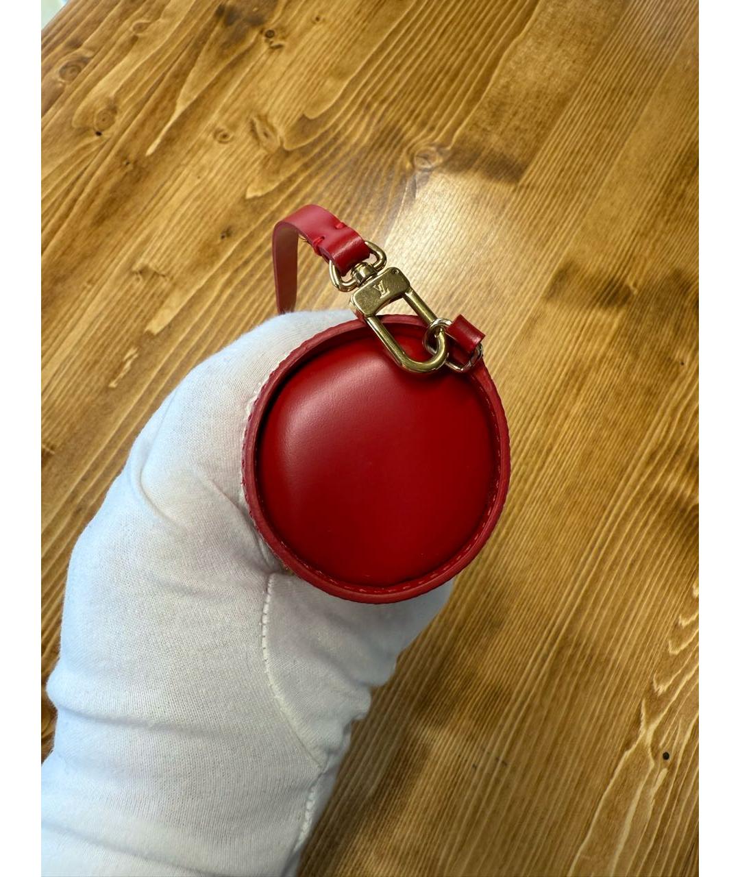 LOUIS VUITTON Красная кожаная сумка с короткими ручками, фото 4