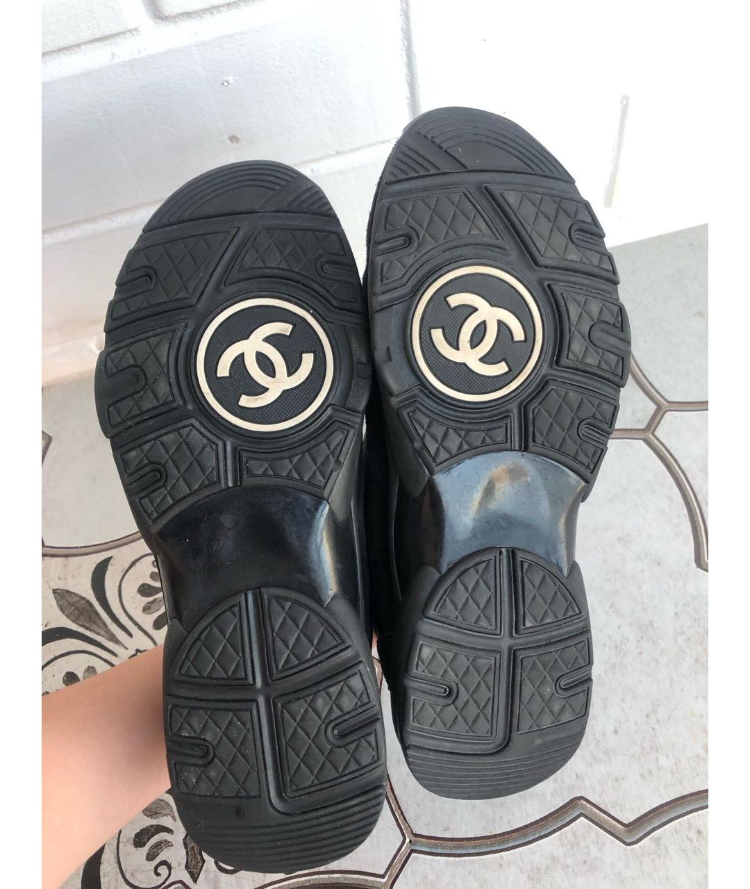 CHANEL Черные текстильные кеды, фото 5