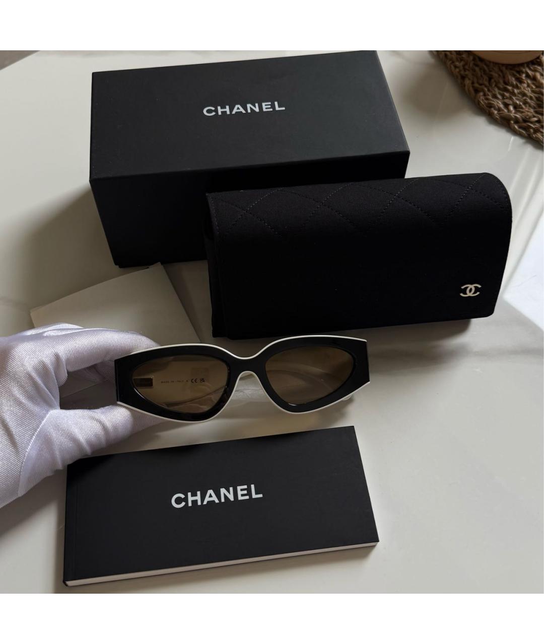 CHANEL Черные пластиковые солнцезащитные очки, фото 2