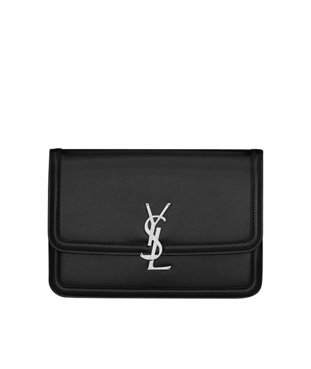 SAINT LAURENT Черная кожаная сумка на плечо, фото 1