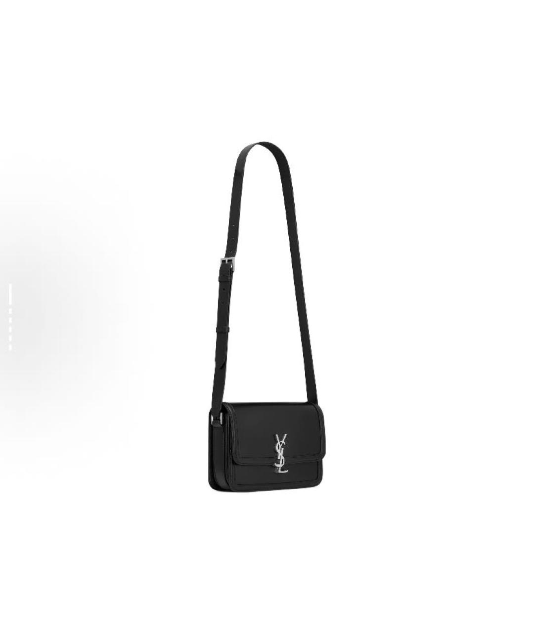 SAINT LAURENT Черная кожаная сумка на плечо, фото 2