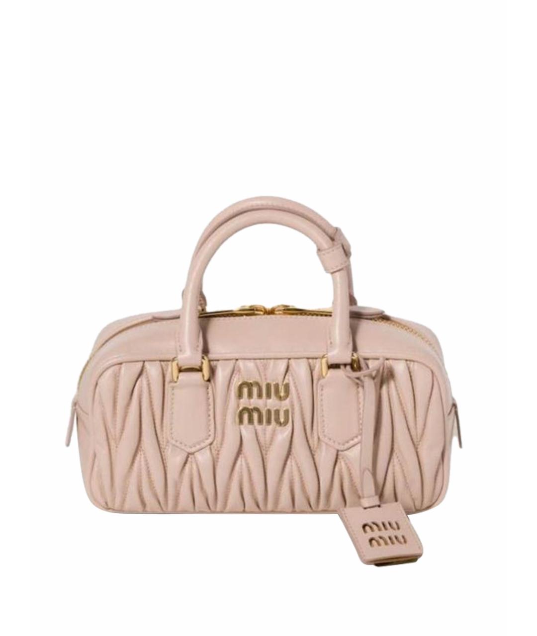 MIU MIU Коралловая кожаная сумка через плечо, фото 1