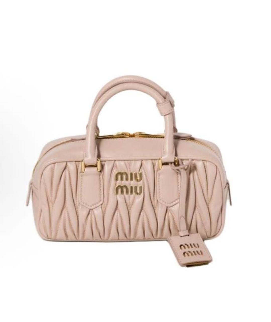 MIU MIU Коралловая кожаная сумка через плечо, фото 6