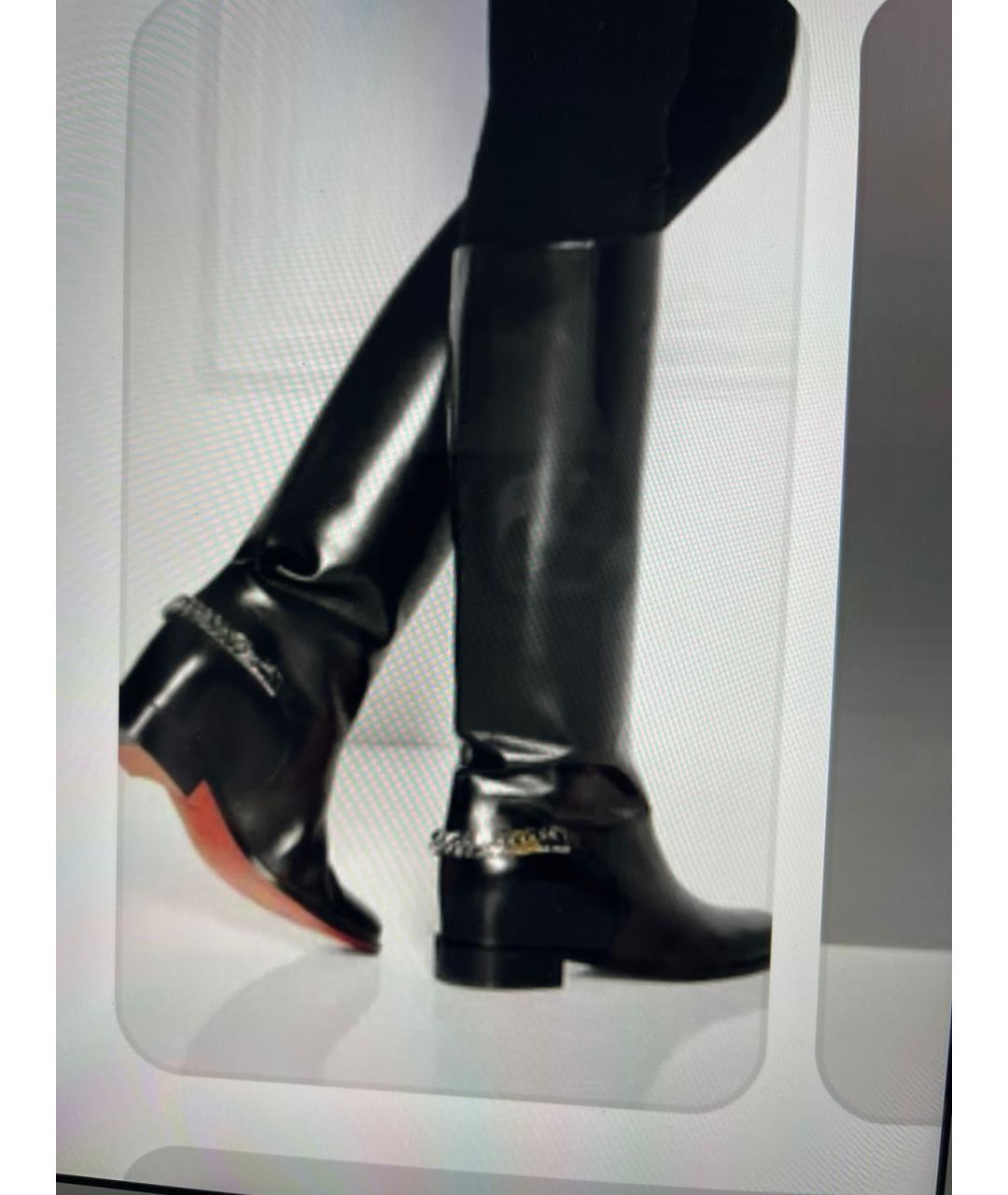 CHRISTIAN LOUBOUTIN Черные кожаные сапоги, фото 9