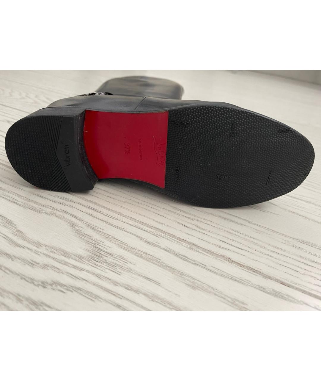 CHRISTIAN LOUBOUTIN Черные кожаные сапоги, фото 7