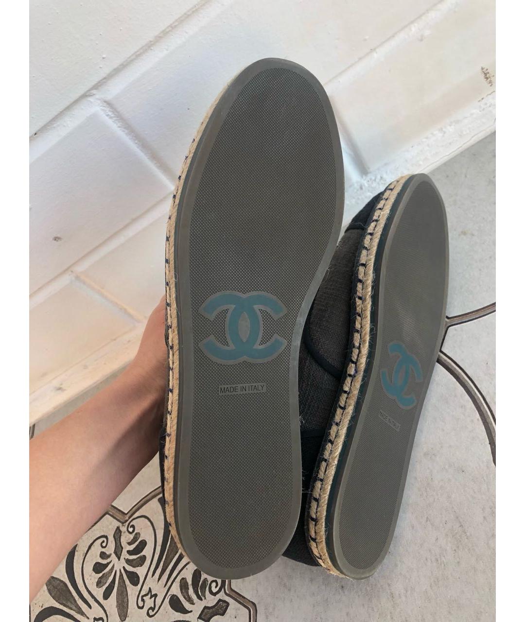 CHANEL Зеленые текстильные кеды, фото 5