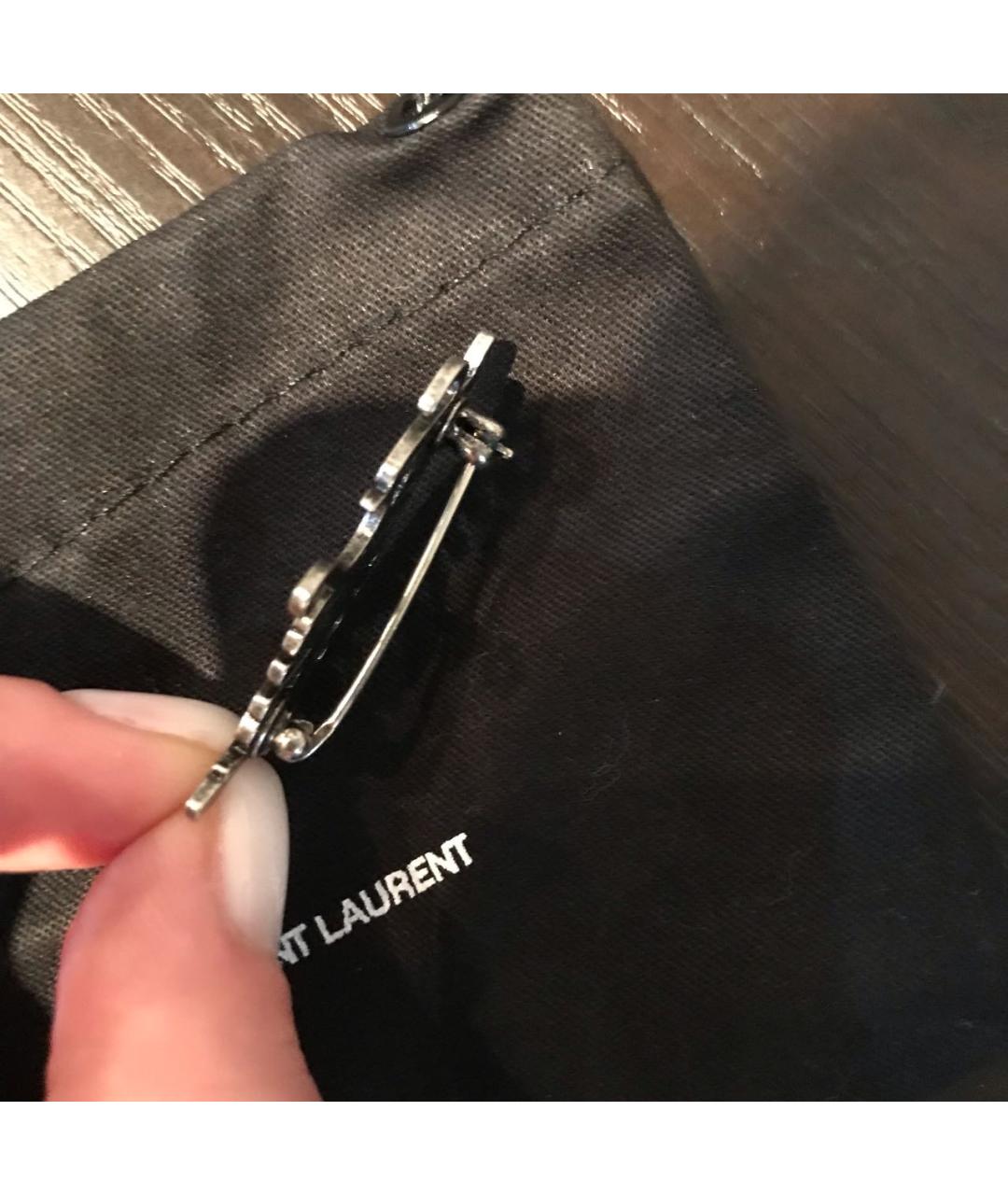 SAINT LAURENT Серебряная металлическая булавка / брошь, фото 4